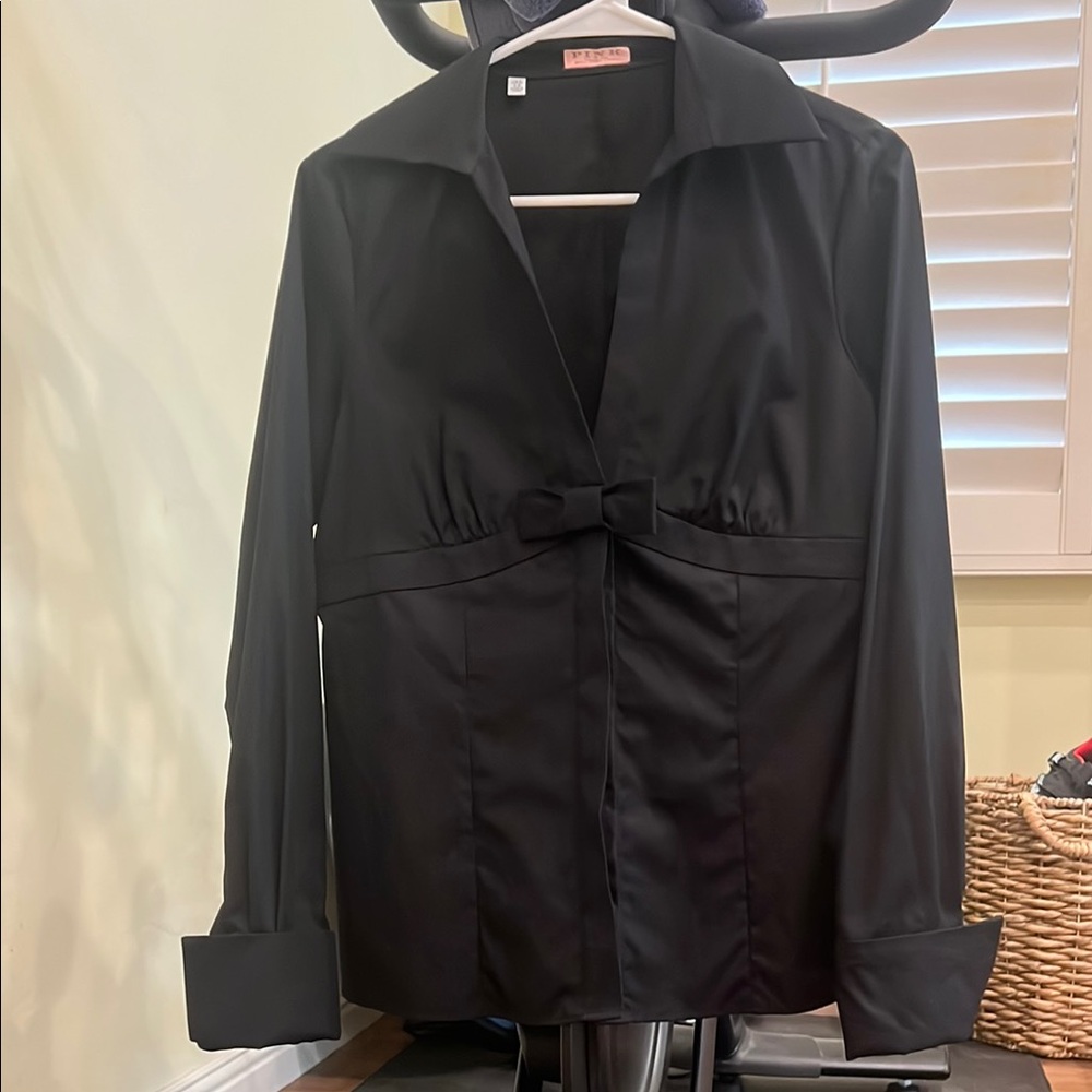 Thomas Pink Blouse with Bow Detail